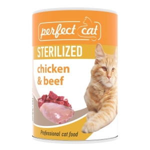 PERFECT CAT STERILISED konservi kaķiem Vista, liellops 400g